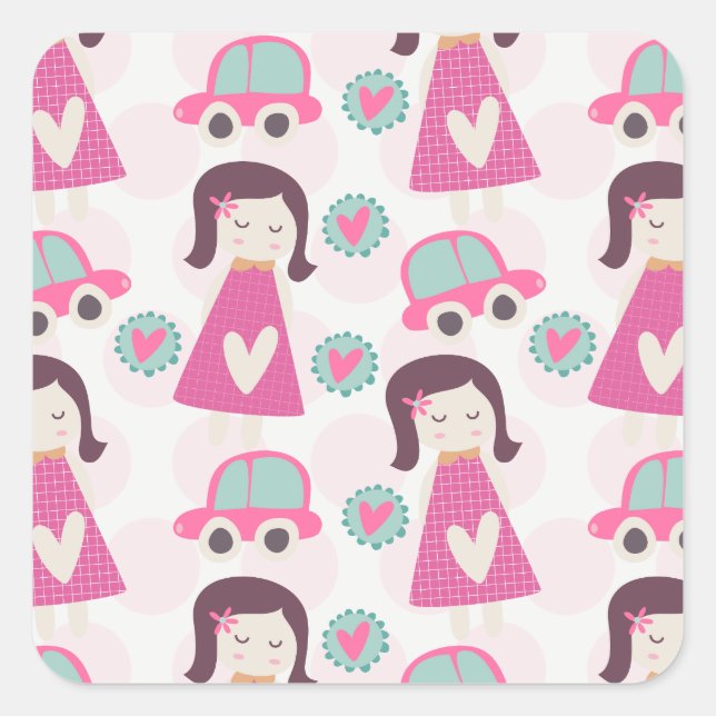 Adesivo Quadrado Garotas indo a lugares (Frente)