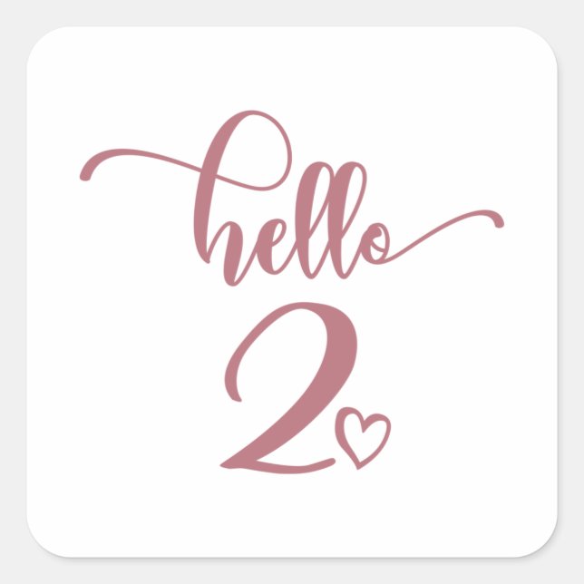 Adesivo Quadrado Garotas segundos aniversários Alô Duas Crianças Bo (Frente)