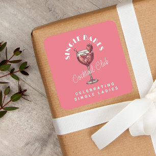 Adesivo Quadrado Garotas Solteiras Rosa Noite das Meninas Coquetel