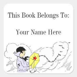 Adesivo Quadrado Garoto voando um guitarrista personalizado