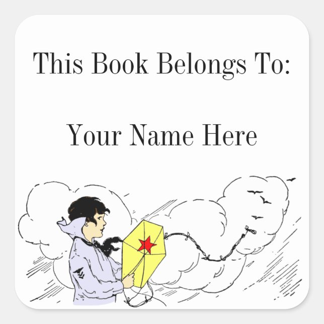 Adesivo Quadrado Garoto voando um guitarrista personalizado (Frente)