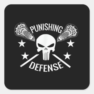 Adesivo Quadrado Garotos Lacrosse Skull e Sticks Gift