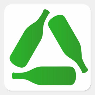Adesivo Quadrado Garrafas do reciclar