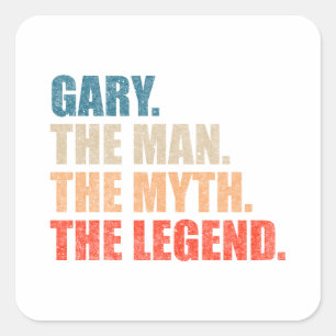Adesivo Quadrado Gary The Man The Myth A Lenda
