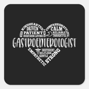 Adesivo Quadrado Gastroenterologista, médico GI, Gastroenterologis