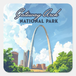 Adesivo Quadrado Gateway Arch National Park Rua do Missouri Louis R