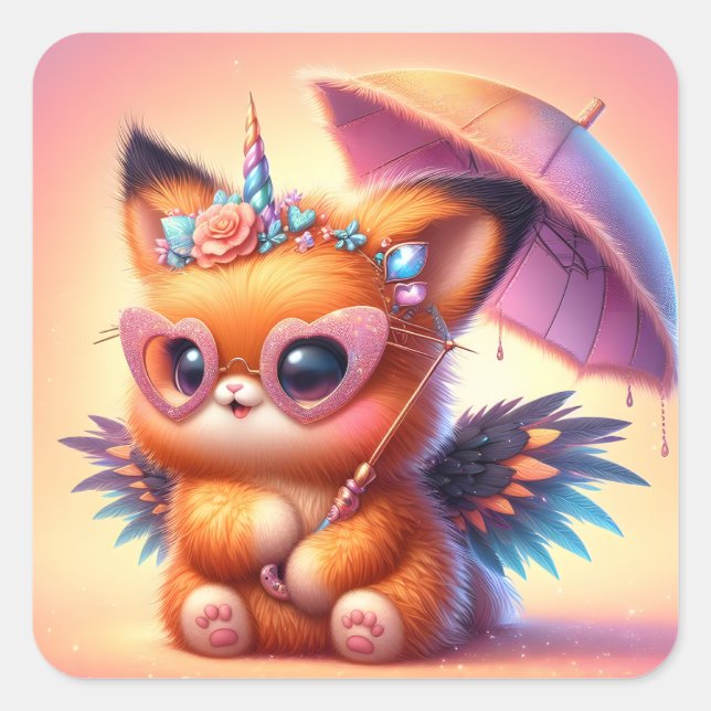 Adesivo Quadrado Gatinho (Frente)