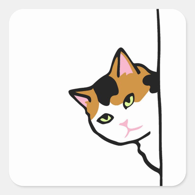 Adesivo Quadrado Gatinho (Frente)
