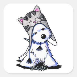Adesivo Quadrado Gatinho de KiniArt Westie