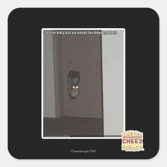 Adesivo Quadrado Gatinho laser (Frente)