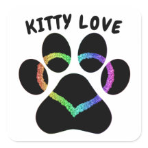 Gatinho Love Rainbow Heart