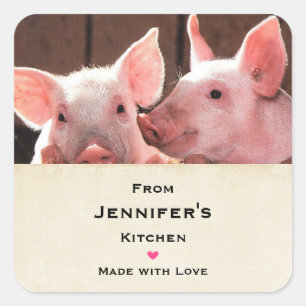 Adesivo Quadrado Gatinho-rosa-claro, Cozinha de Fotografia Animal