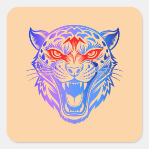 Adesivo Quadrado Gatinho sorridente