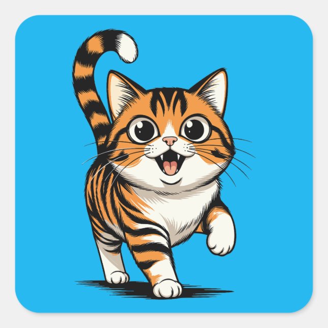 Adesivo Quadrado gato (Frente)