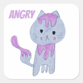 ADESIVO QUADRADO GATO