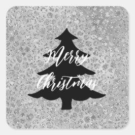 Adesivo Quadrado Gato de Cinza-de-erva-de-prata