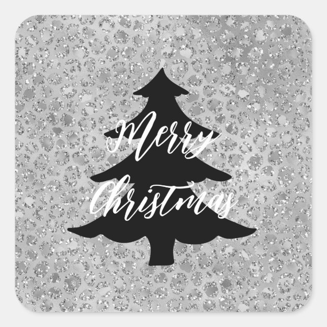 Adesivo Quadrado Gato de Cinza-de-erva-de-prata (Frente)