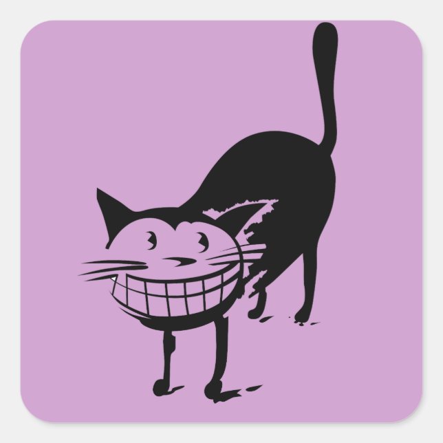 Adesivo Quadrado Gato de Grinning (Frente)