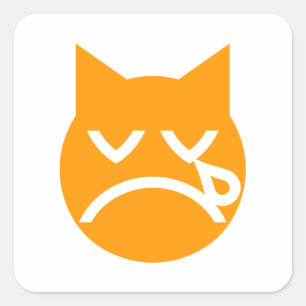 Adesivo Quadrado Gato de grito de Emoji