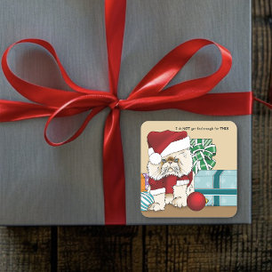 Adesivo Quadrado Gato de Natal Persa