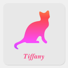 Adesivo Quadrado Gato de ombre fofo personalizado