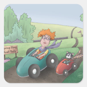 Adesivo Quadrado Gato-de-Rally-Square