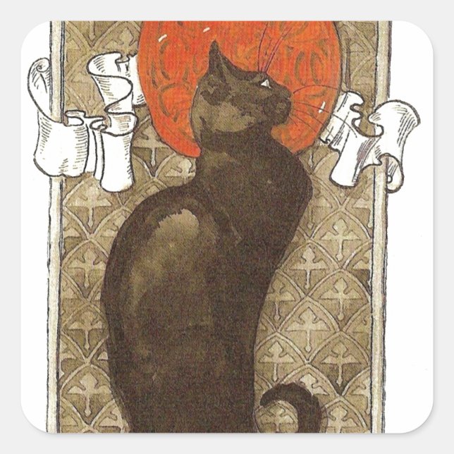 Adesivo Quadrado Gato de Steinlein - Art Nouveau (Frente)