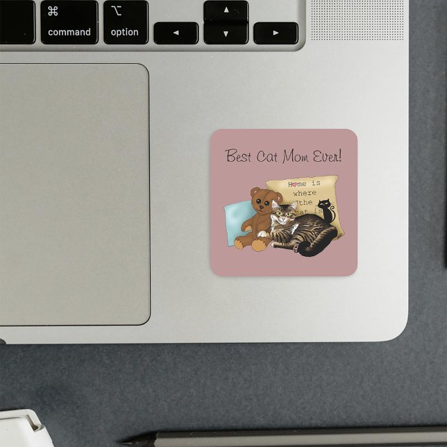 Adesivo Quadrado Gato dia de as mães (Criador carregado)