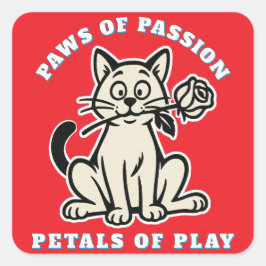 Adesivo Quadrado gato engraçado