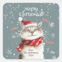 Gato Feliz Vinheta de Natal