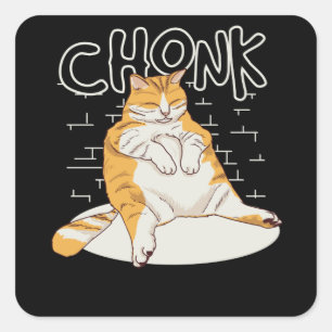 Adesivo Quadrado Gato Gato Gordo Chonk Chonky Meme Chonker Cat