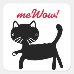 Adesivo Quadrado Gato meWOW Black & White Good Job Sticker
