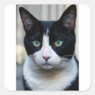 Adesivo Quadrado Gato negro