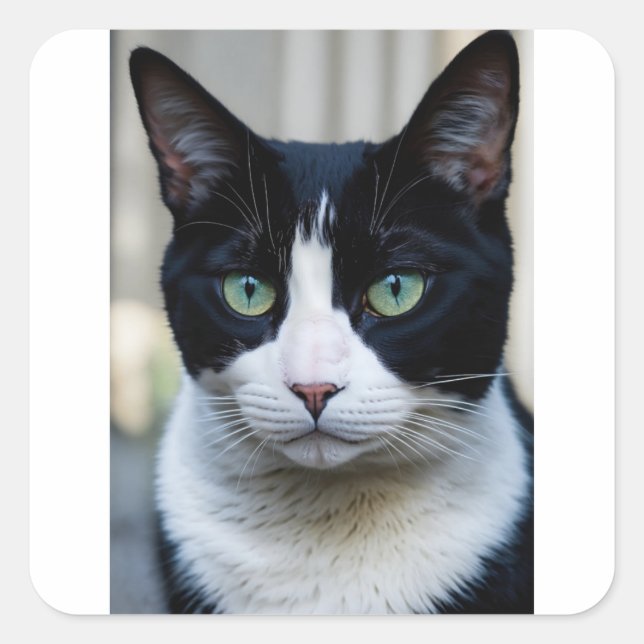 Adesivo Quadrado Gato negro (Frente)