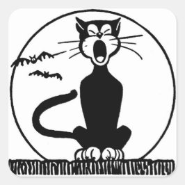 ADESIVO QUADRADO GATO NEGRO DE MANCHA QUADRADA