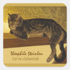 Adesivo Quadrado Gato num balustrado CC0234 Théophile Steinlen