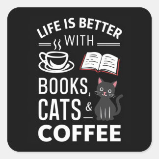 Adesivo Quadrado Gato preto bonito