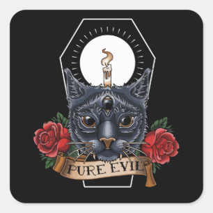 Adesivo Quadrado Gato puro Mau