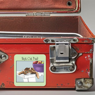 Adesivo Quadrado Gato Tabby Laranja dia de os pais