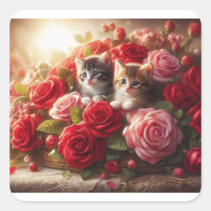 Adesivo Quadrado gatos