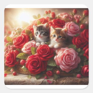 Adesivo Quadrado gatos