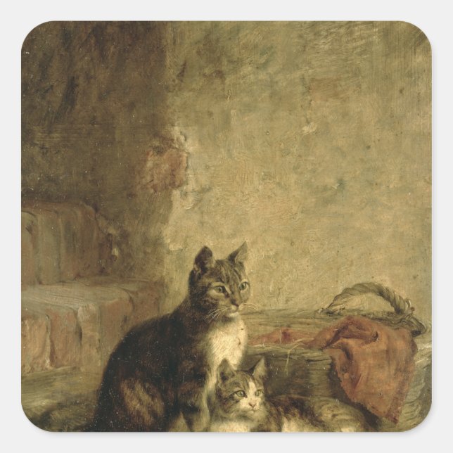Adesivo Quadrado Gatos, 1883 (Frente)