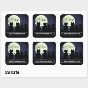 Adesivo Quadrado Gatos à lua.