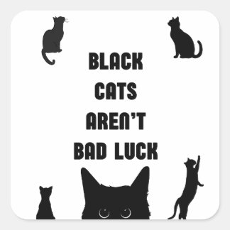 Adesivo Quadrado Gatos Negros Não São Sortes Ruins
