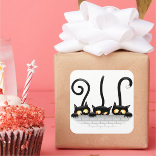 Adesivo Quadrado Gatos travessosos, divertidos e engraçados