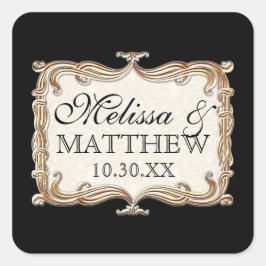 Adesivo Quadrado Gatsby Art Deco Nouveau Lace Faux Dourada Tulip