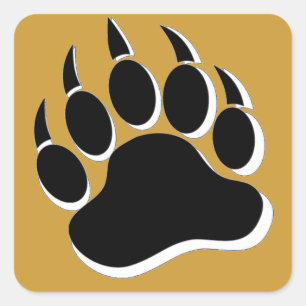 Adesivo Quadrado Gay Bear Paw com efeito 3D no verso castanho