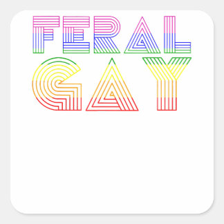 Adesivo Quadrado Gay Bi Pan Trans Orgulho Gay LGBT Feral Memória Ra