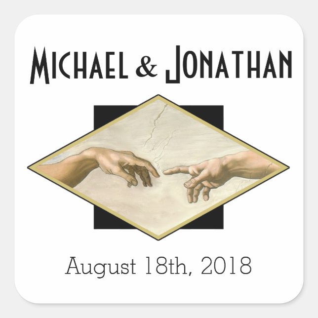 Adesivo Quadrado Gay de Arte Clássica (Frente)