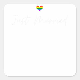 Adesivo Quadrado Gay LGBTQ LGBT Lésbica recem casados de Gay